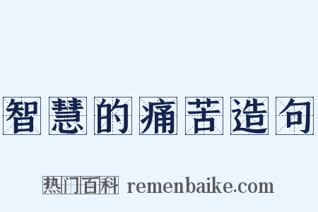 智慧的痛苦造句是什么意思的图片